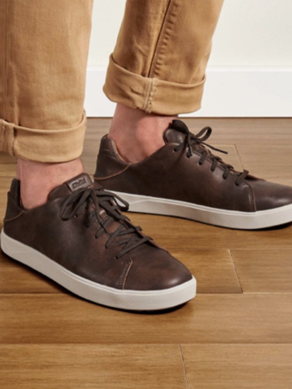 OLUKAI Lae‘ahi Lī ‘Ili Men's Brown Leather Sneakers Size 11